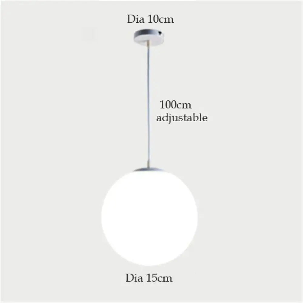 DecorBites™ Nordic White Glass Ball Pendant Lights Modern LED Living Room Hanglamp Pendant Lamp Restaurant Bar Aisle Bubble Ball Luminaire