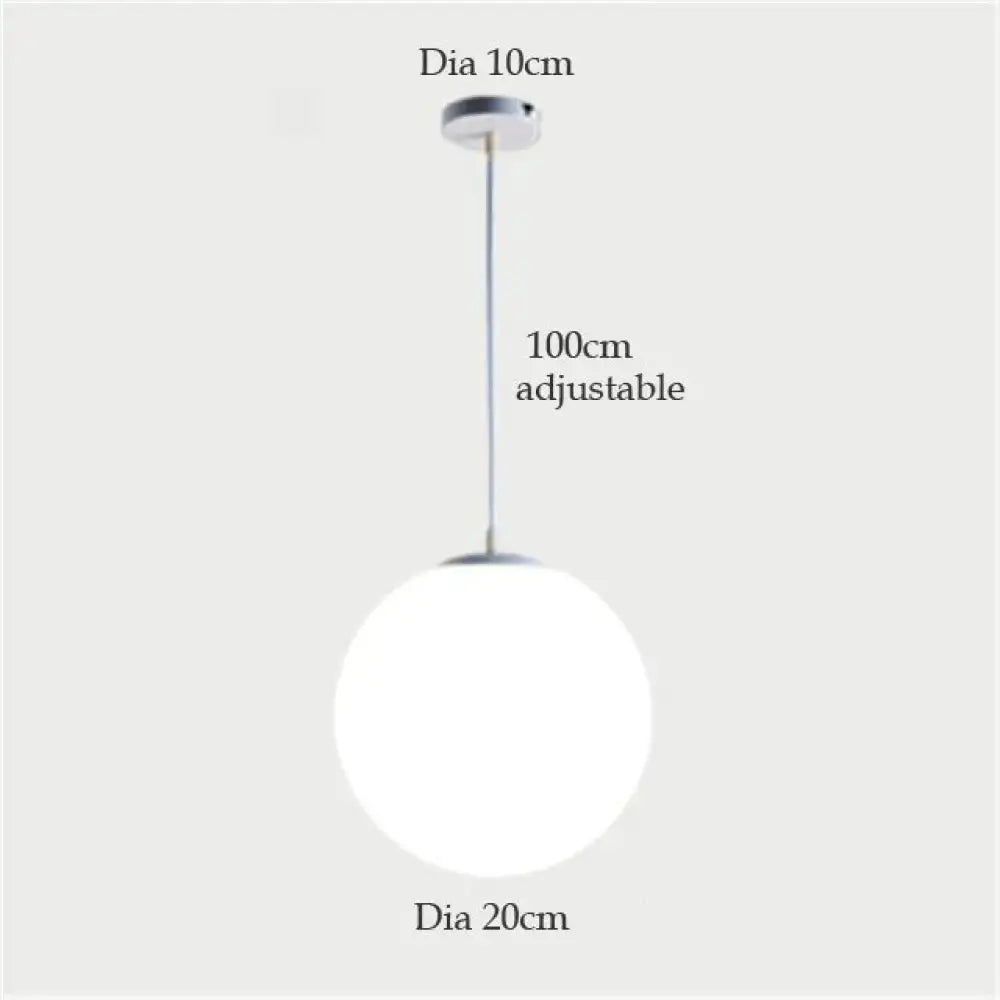 DecorBites™ Nordic White Glass Ball Pendant Lights Modern LED Living Room Hanglamp Pendant Lamp Restaurant Bar Aisle Bubble Ball Luminaire