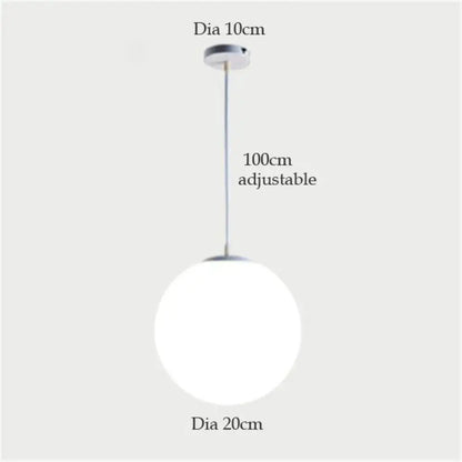 DecorBites™ Nordic White Glass Ball Pendant Lights Modern LED Living Room Hanglamp Pendant Lamp Restaurant Bar Aisle Bubble Ball Luminaire