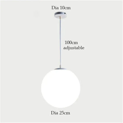 DecorBites™ Nordic White Glass Ball Pendant Lights Modern LED Living Room Hanglamp Pendant Lamp Restaurant Bar Aisle Bubble Ball Luminaire