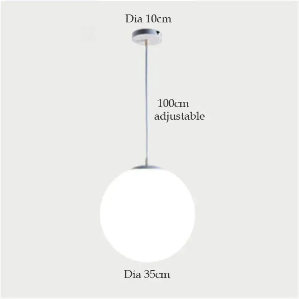 DecorBites™ Nordic White Glass Ball Pendant Lights Modern LED Living Room Hanglamp Pendant Lamp Restaurant Bar Aisle Bubble Ball Luminaire
