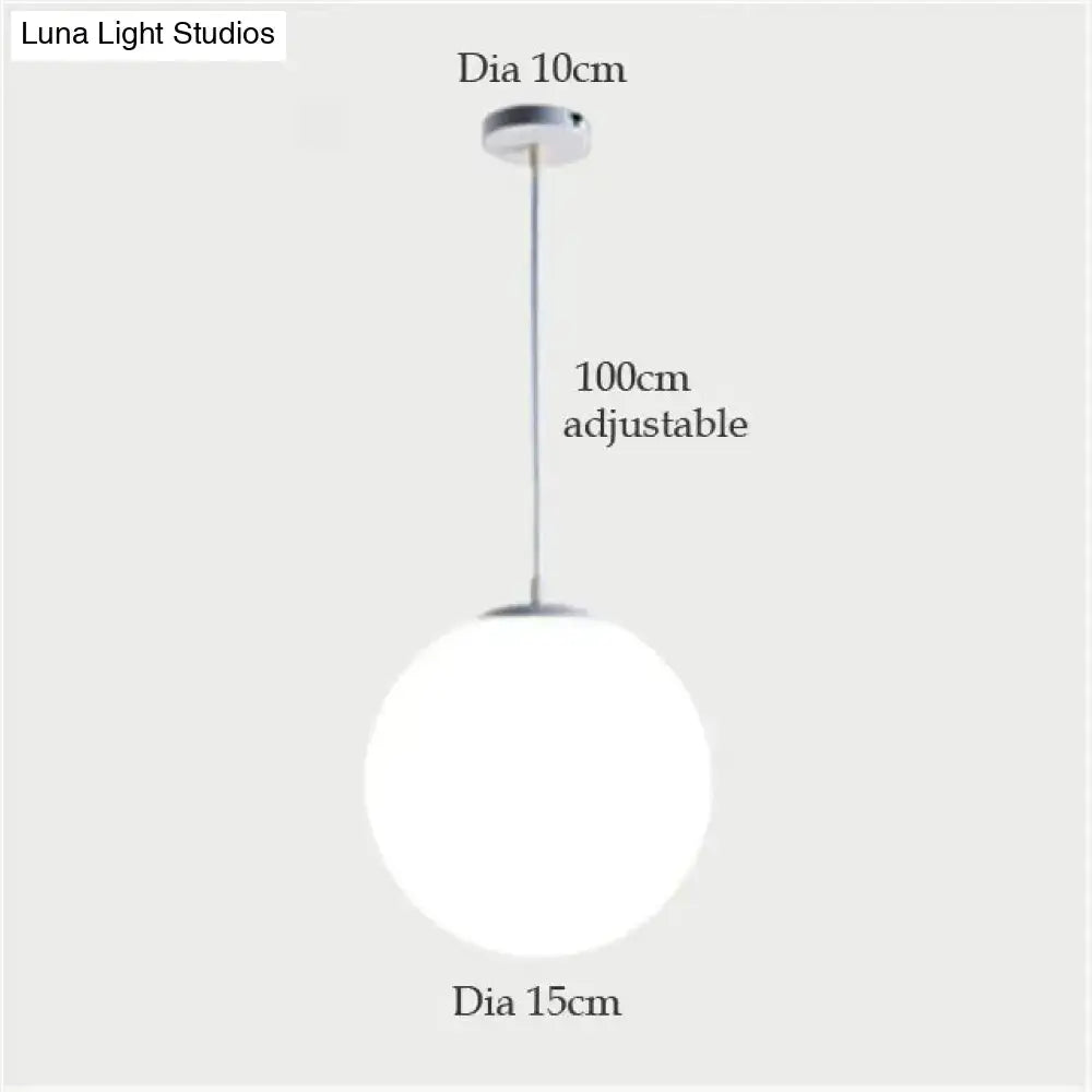 Nordic white glass ball pendant lights set of 4 dining room