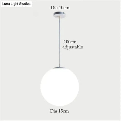 Nordic white glass ball pendant lights set of 4 dining room