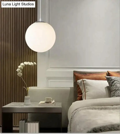 Nordic white glass ball pendant lights set of 4 dining room