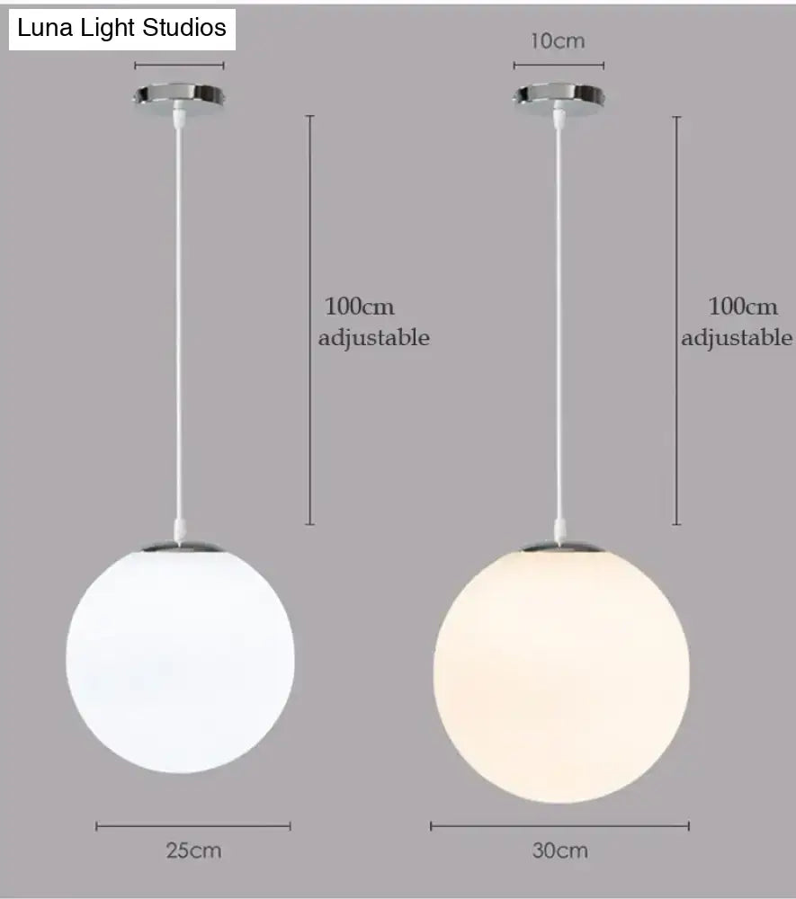 Nordic white glass ball pendant lights set of 4 dining room