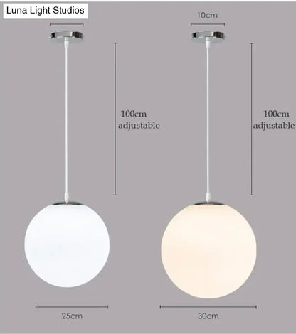 Nordic white glass ball pendant lights set of 4 dining room