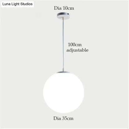 Nordic white glass ball pendant lights set of 4 dining room