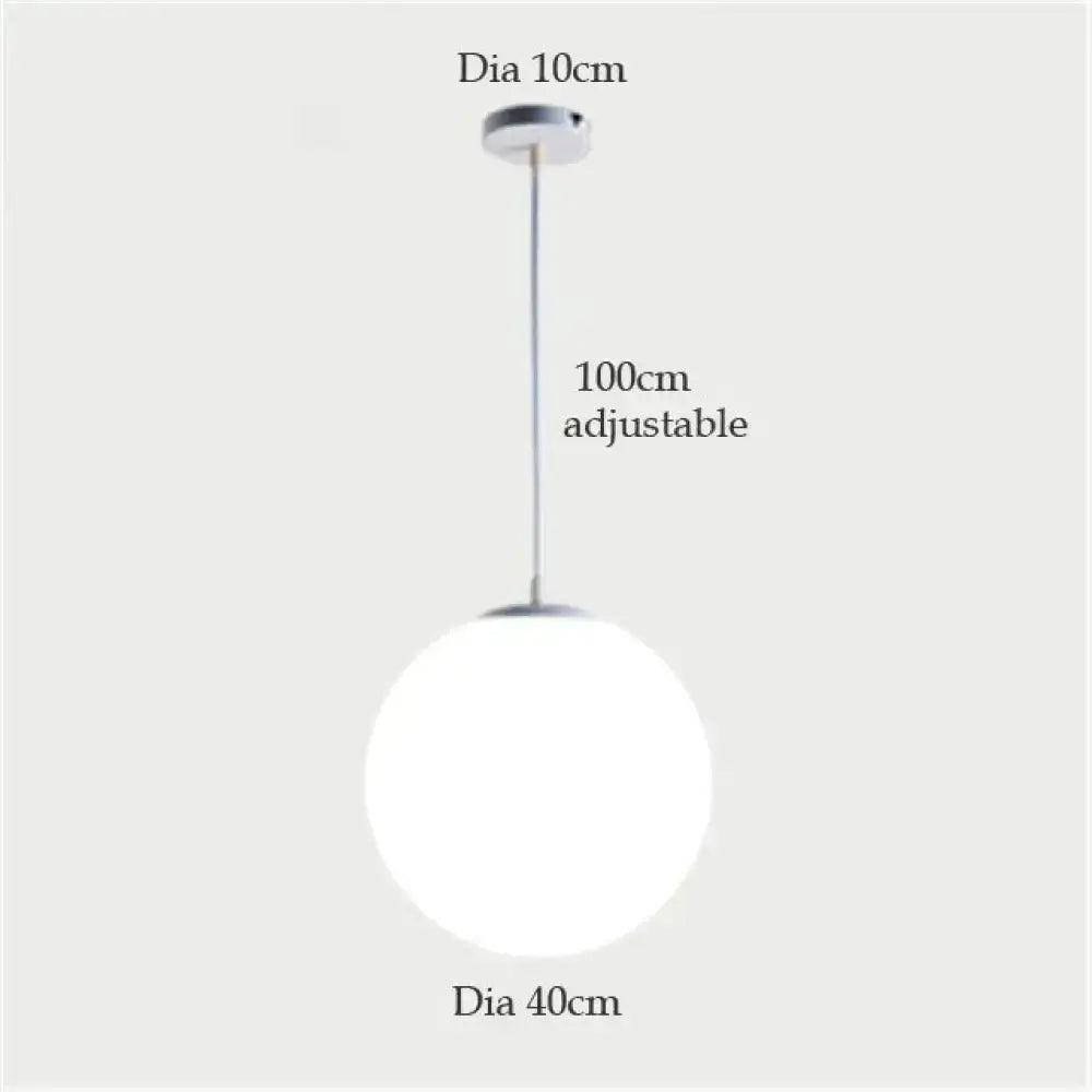 Nordic white glass ball pendant lights set of 4 dining room
