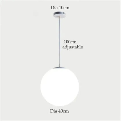 Nordic white glass ball pendant lights set of 4 dining room