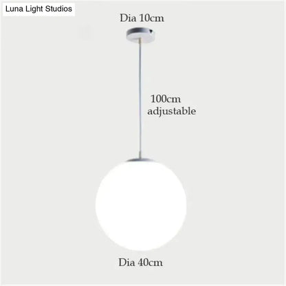 Nordic white glass ball pendant lights set of 4 dining room