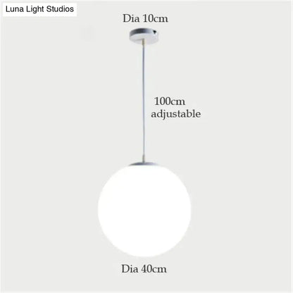 Nordic white glass ball pendant lights set of 4 dining room