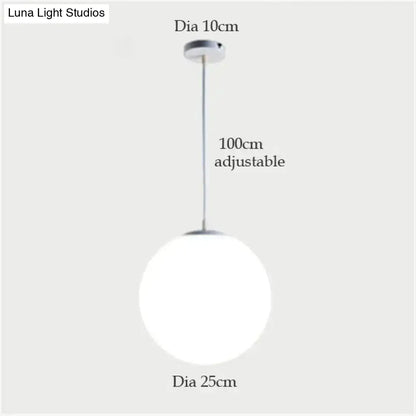 Nordic white glass ball pendant lights set of 4 dining room