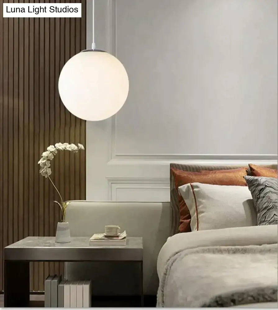Nordic white glass ball pendant lights set of 4 dining room