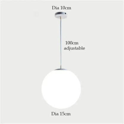 Nordic white glass ball pendant lights set of 4 dining room