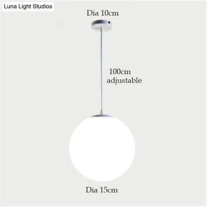 Nordic white glass ball pendant lights set of 4 dining room