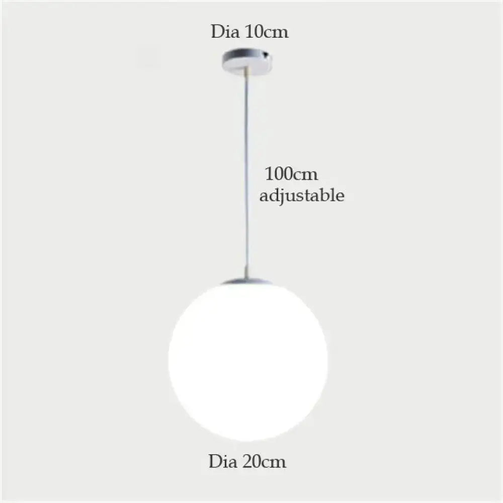Nordic white glass ball pendant lights set of 4 dining room