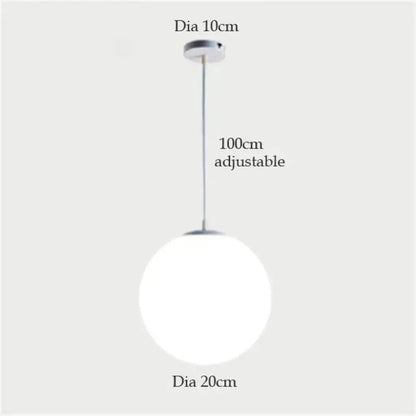 Nordic white glass ball pendant lights set of 4 dining room
