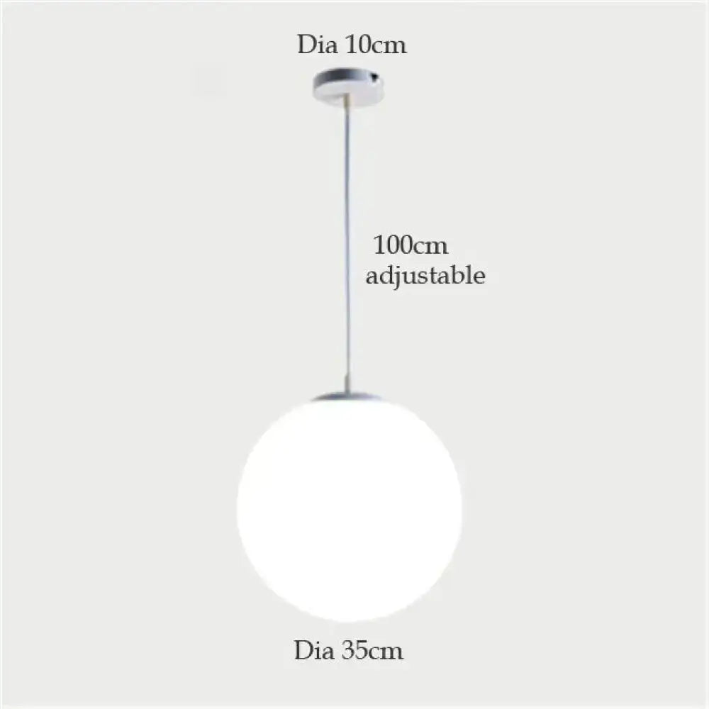 Nordic white glass ball pendant lights set of 4 dining room