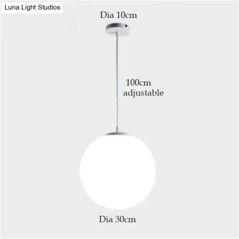 Nordic white glass ball pendant lights set of 4 dining room