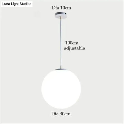 Nordic white glass ball pendant lights set of 4 dining room