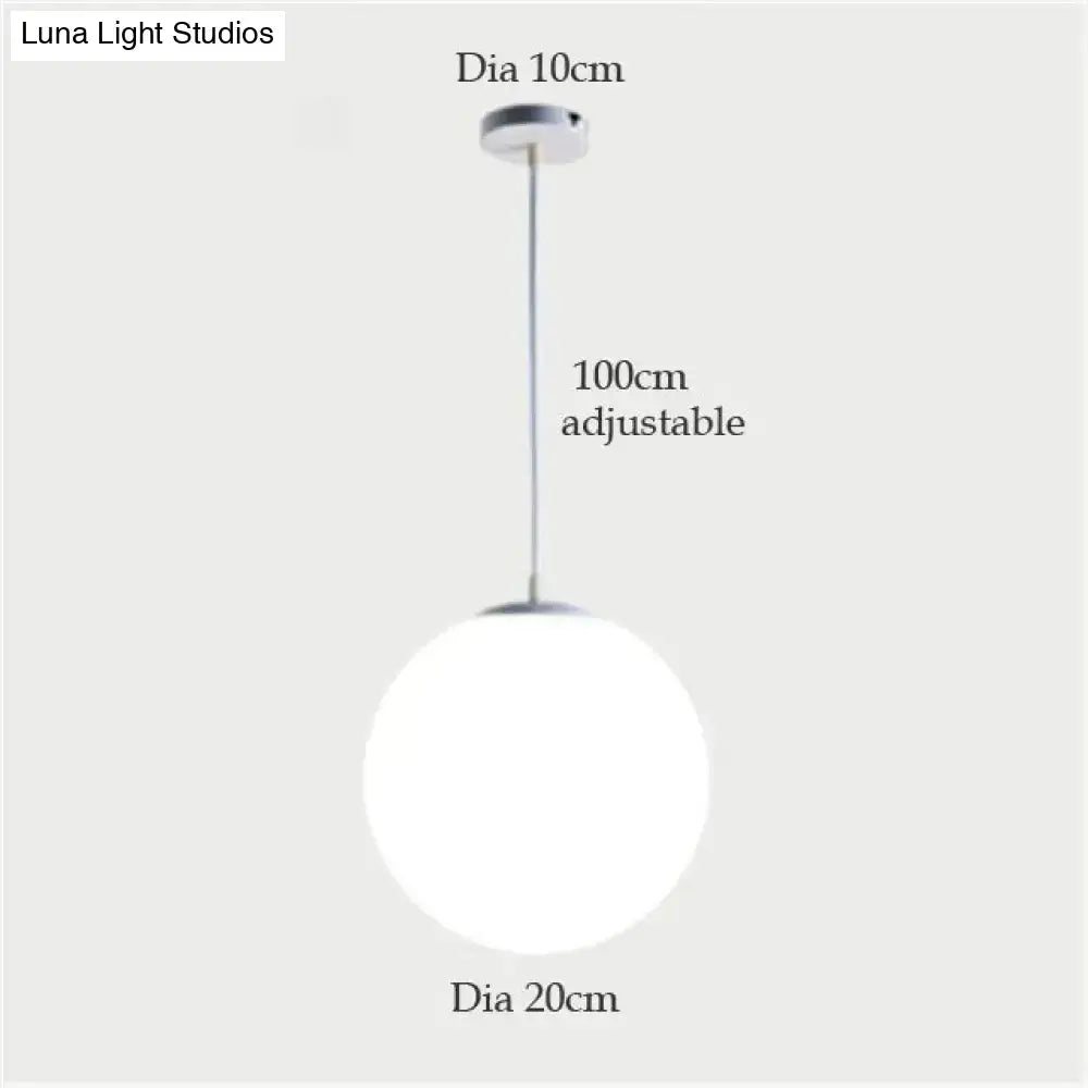 Nordic white glass ball pendant lights set of 4 dining room