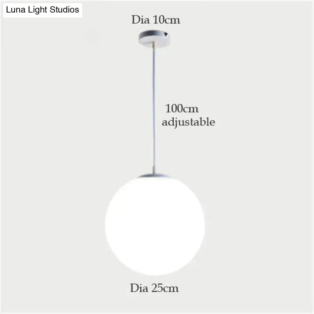 Nordic white glass ball pendant lights set of 4 dining room