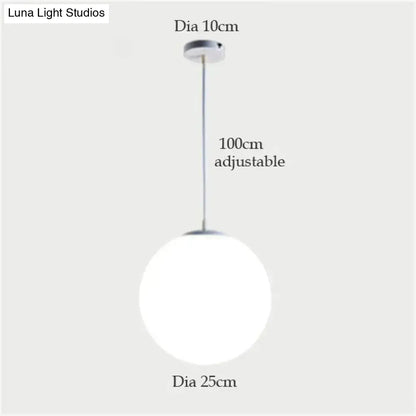 Nordic white glass ball pendant lights set of 4 dining room
