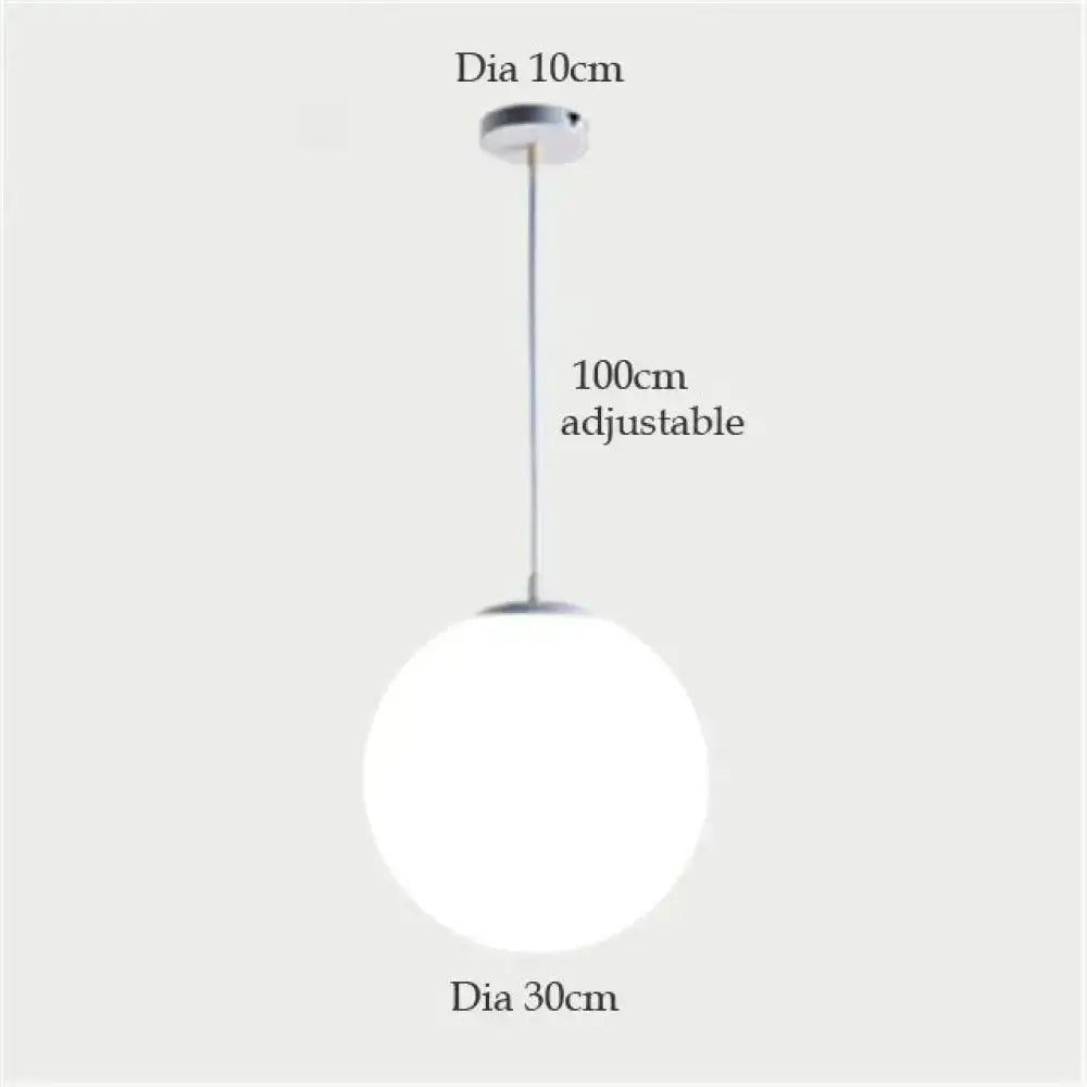 Nordic white glass ball pendant lights set of 4 dining room