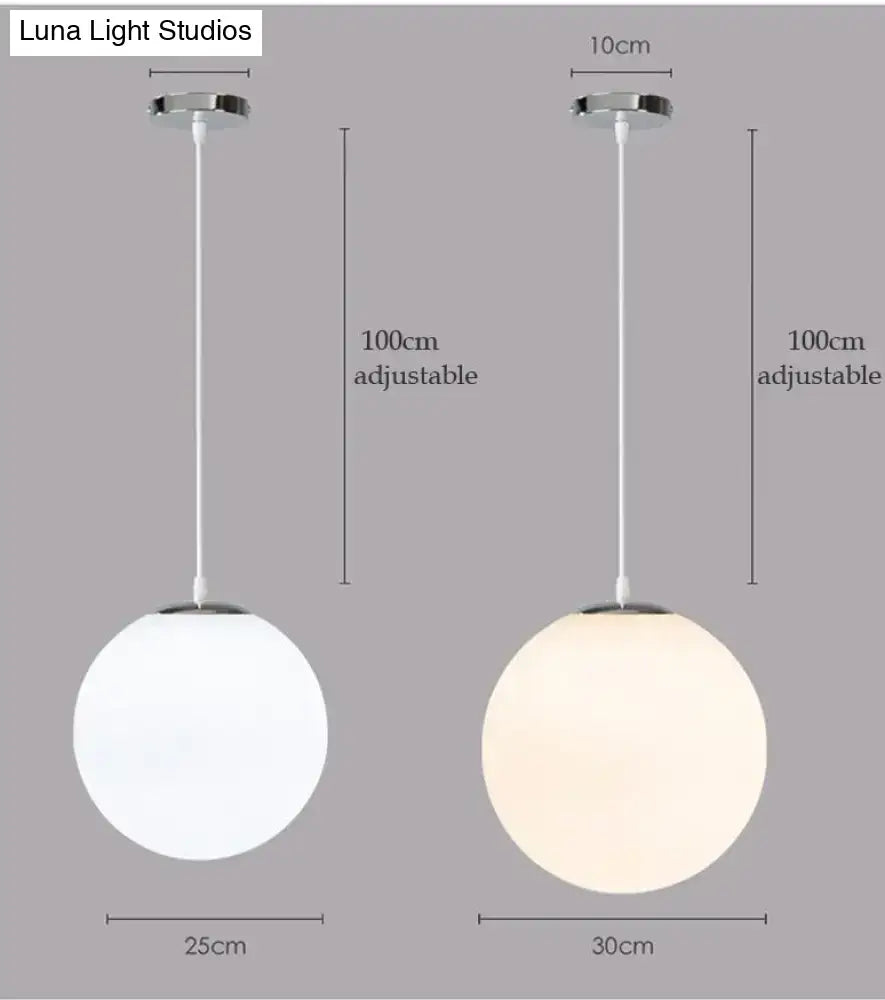 Nordic white glass ball pendant lights set of 4 dining room