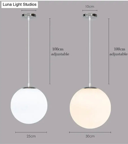 Nordic white glass ball pendant lights set of 4 dining room