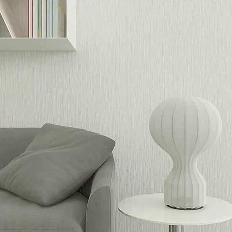 Nordic white ribbed hot air balloon table lamp bedroom light
