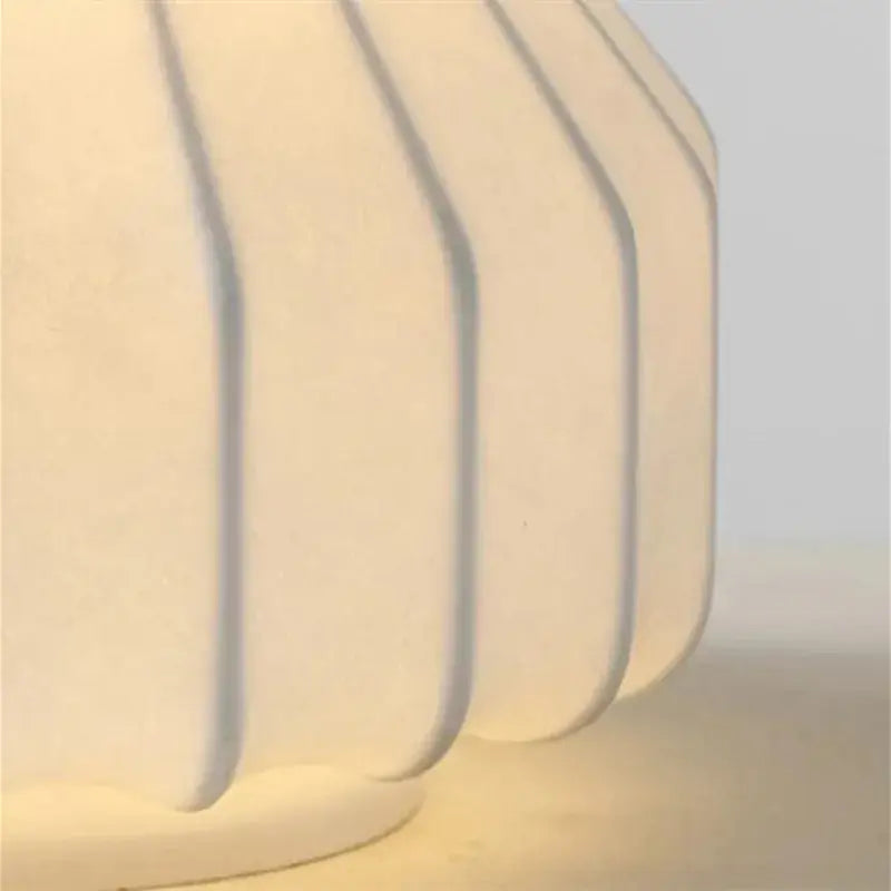 Nordic white ribbed hot air balloon table lamp bedroom light