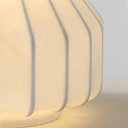 Nordic white ribbed hot air balloon table lamp bedroom light