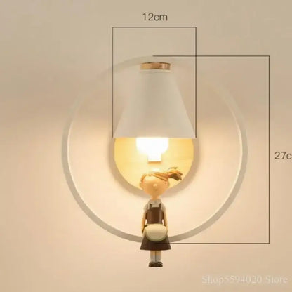 Nordic wood and ceramic birdie wall lamp bedroom light