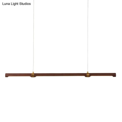 DecorBites™ Nordic Wood Island Pendant LED Strip Light in Brown for Dining Table