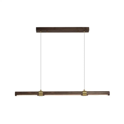 DecorBites™ Nordic Wood Island Pendant LED Strip Light in Brown for Dining Table