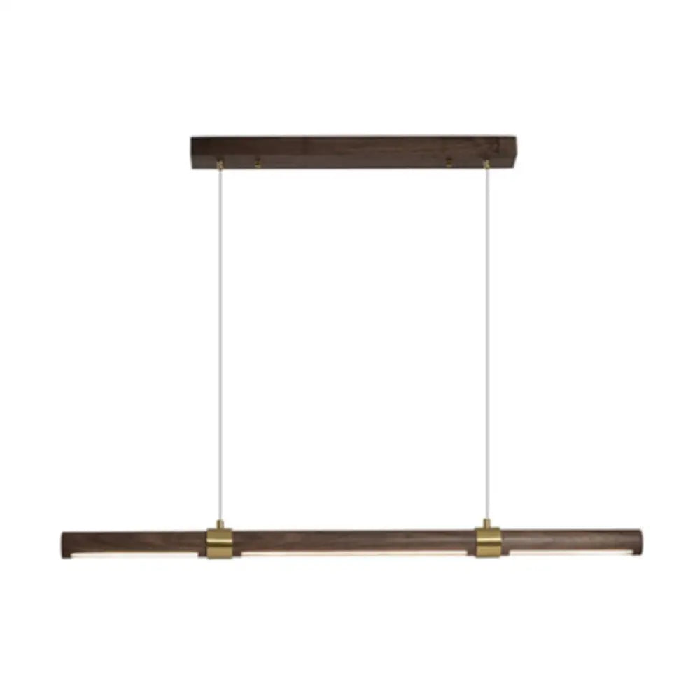 DecorBites™ Nordic Wood Island Pendant LED Strip Light in Brown for Dining Table