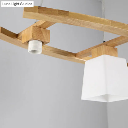 DecorBites™ Nordic Wood Pendant Light with Glass Lampshade for Dining Table