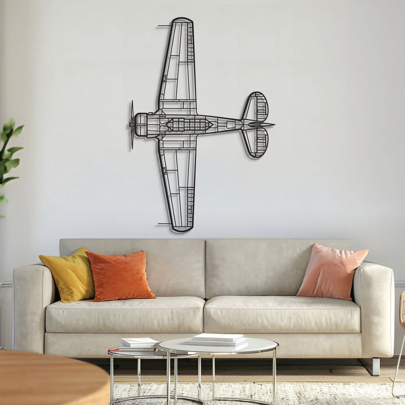 SNJ-5 Texan TOP Metal Aircraft Wall Art - NCP0344, top view