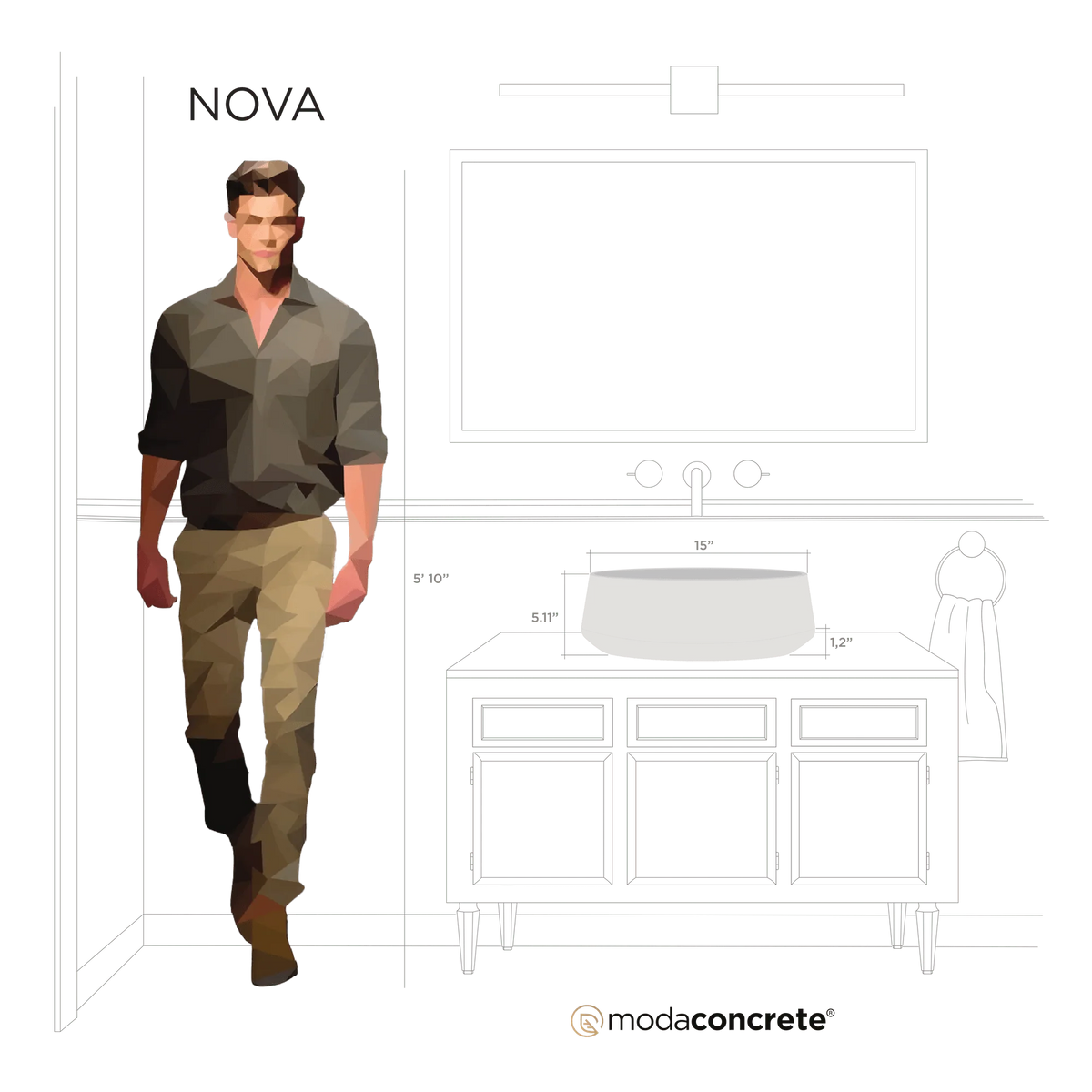 Nova Concrete Sink