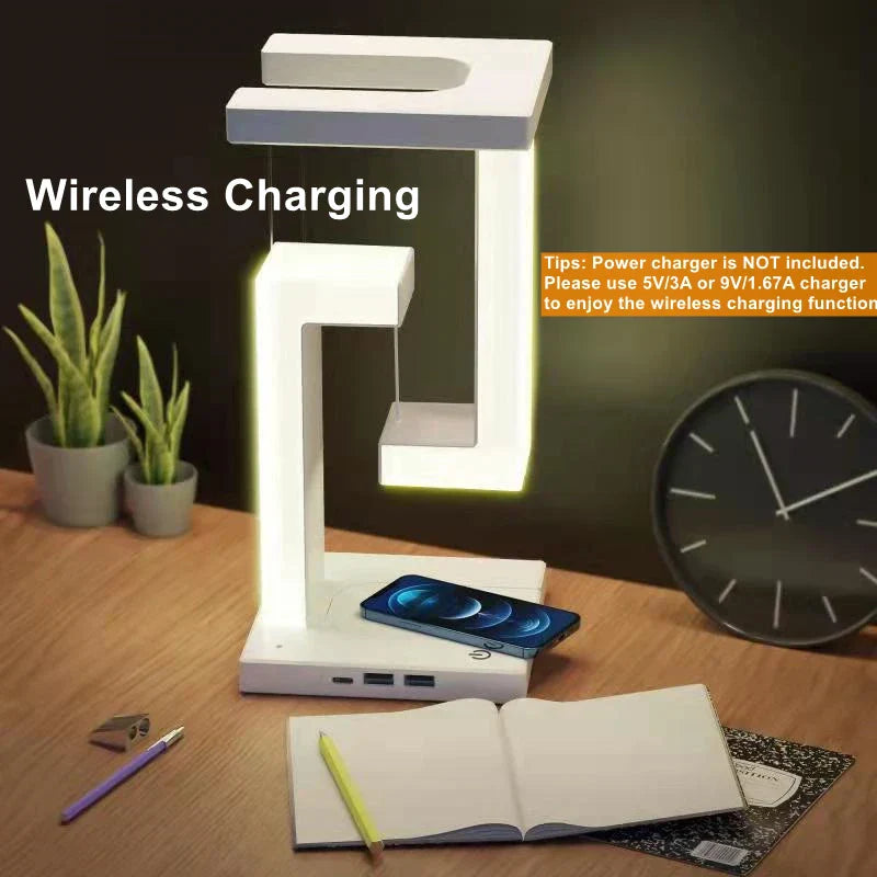 DecorBites™ Novelty floating lamp with 10 W  detachable wireless charger decorative light for bedroom/office