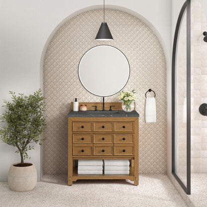 James Martin Malibu 36" Single Bathroom Vanity, Amber Birch