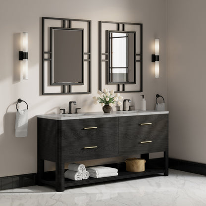 James Martin Lucian 72" Double Bathroom Vanity, Carbon Oak