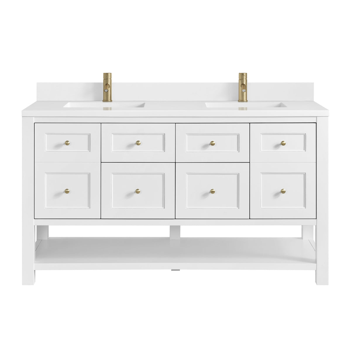 James Martin Breckenridge 60" Double Bathroom Vanity, Bright White