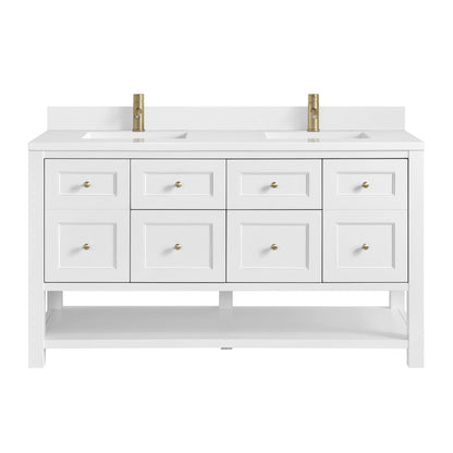 James Martin Breckenridge 60" Double Bathroom Vanity, Bright White