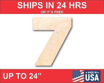 Unfinished Wood Block Number 7 - Craft - up to 46" DIY