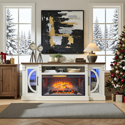 Nuvia 36-Inch Electric Antique Black Touch Panel Infrared Fireplace Insert With Removable Trim Kit (SAK84610)