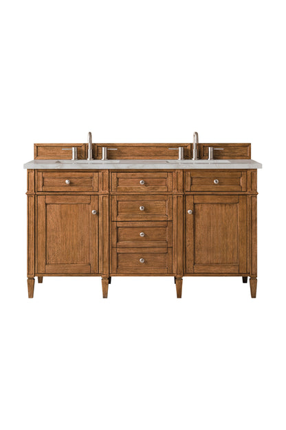 James Martin Brittany 60" Double Bathroom Vanity, Saddle Brown