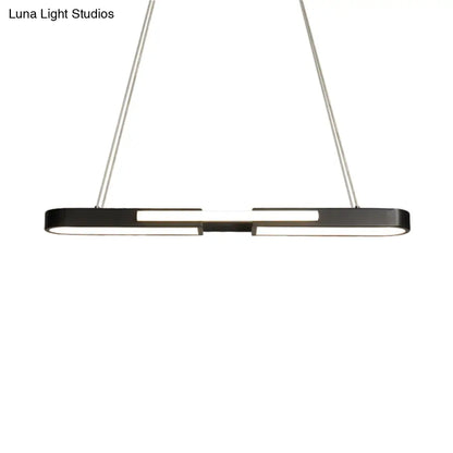 DecorBites™ Oblong Acrylic Pendant Light Kit - Simple Style, Black/Gold LED Island Lamp in Warm/White Light for Dining Room