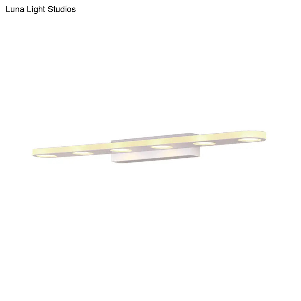DecorBites™ Oblong Bathroom LED Vanity Light Acrylic 4/6 Lights Simplicity Wall Mounted Mirror Lighting in Warm/White